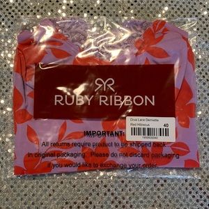 Ruby Ribbon Diva Lace Demiette - red hibiscus